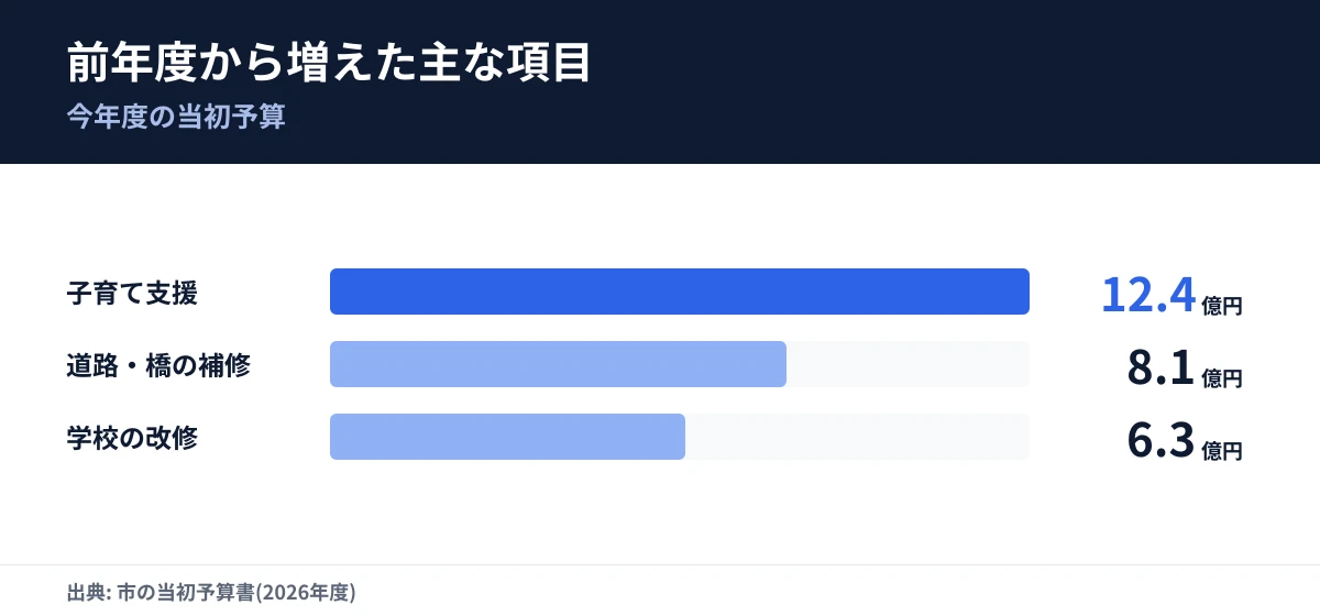 前年度から増えた主な項目